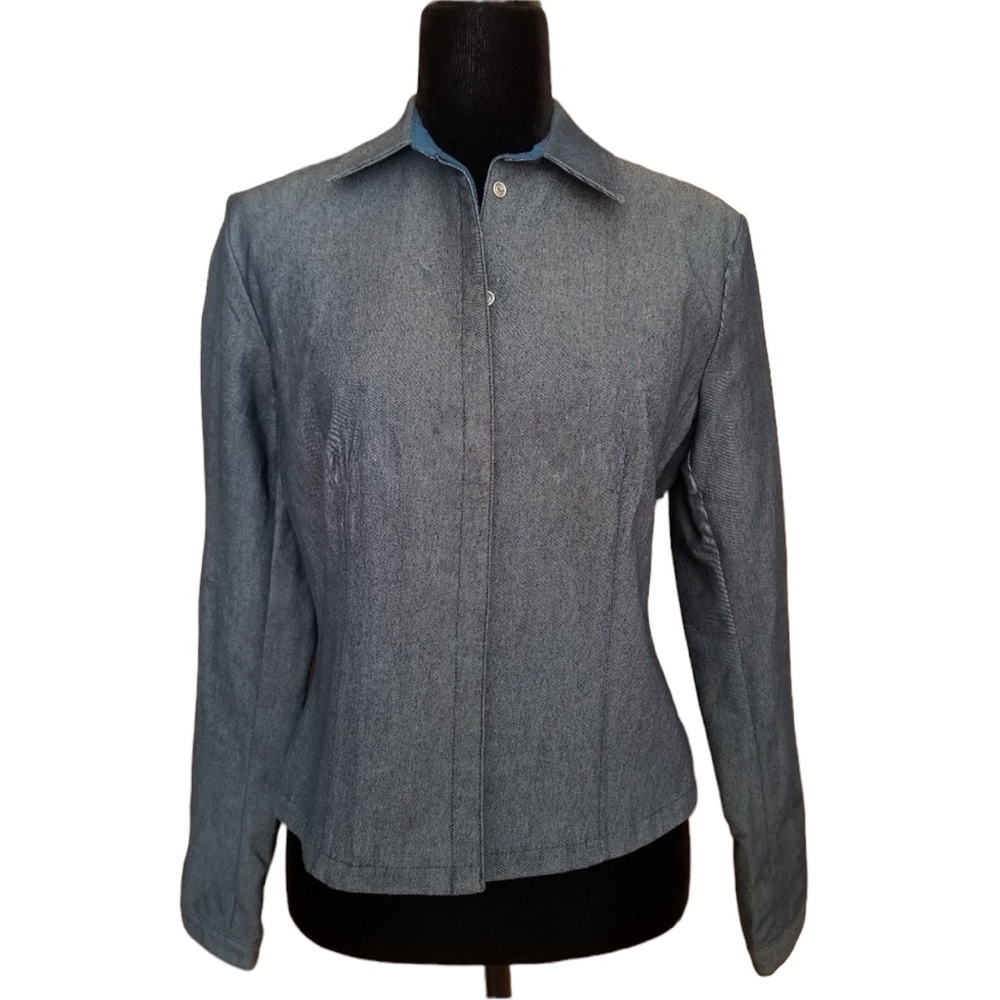Banana Republic Stretch Blue Denim Jacket - Size 8 - Picture 1 of 5
